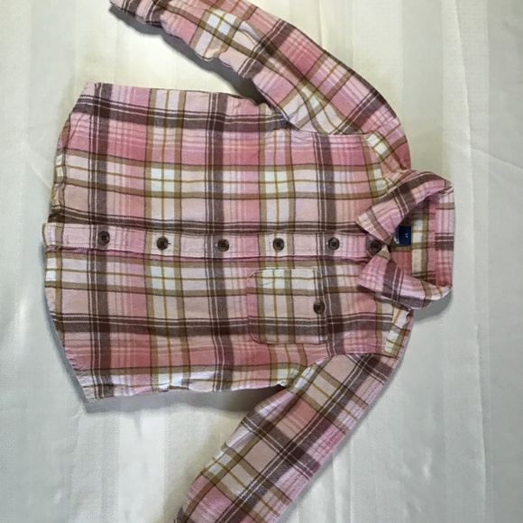 Old Navey, Girls Pink and Camel Flannel Shirt, Size 3T - Picture 1 of 5